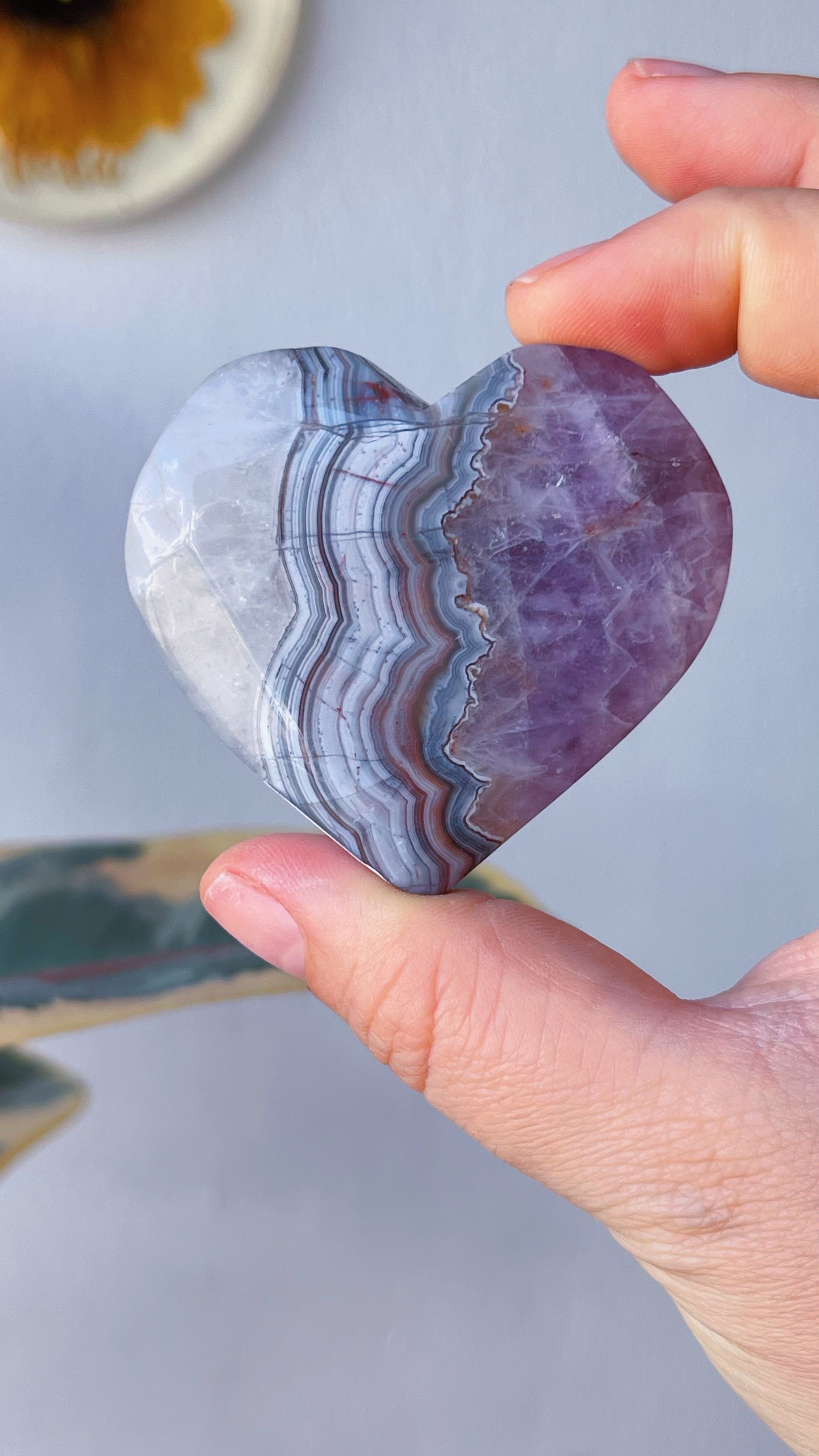 Corazón Ágata Amatista